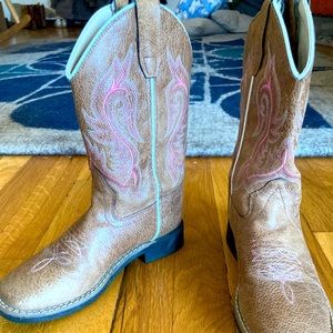 SHYANNE GIRLS' MADISON FAUX LEATHER WESTERN BOOTS - SQUARE TOE